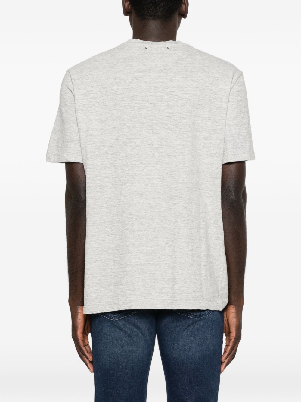 Golden Goose Katoenen Vlagprint T-shirt Grijs Gemeleerd Topwear Golden Goose