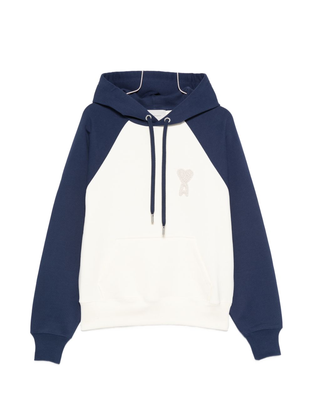 Ami Paris Ami De Coeur Colourblock Hoodie Wit en Marineblauw Topwear Ami Paris