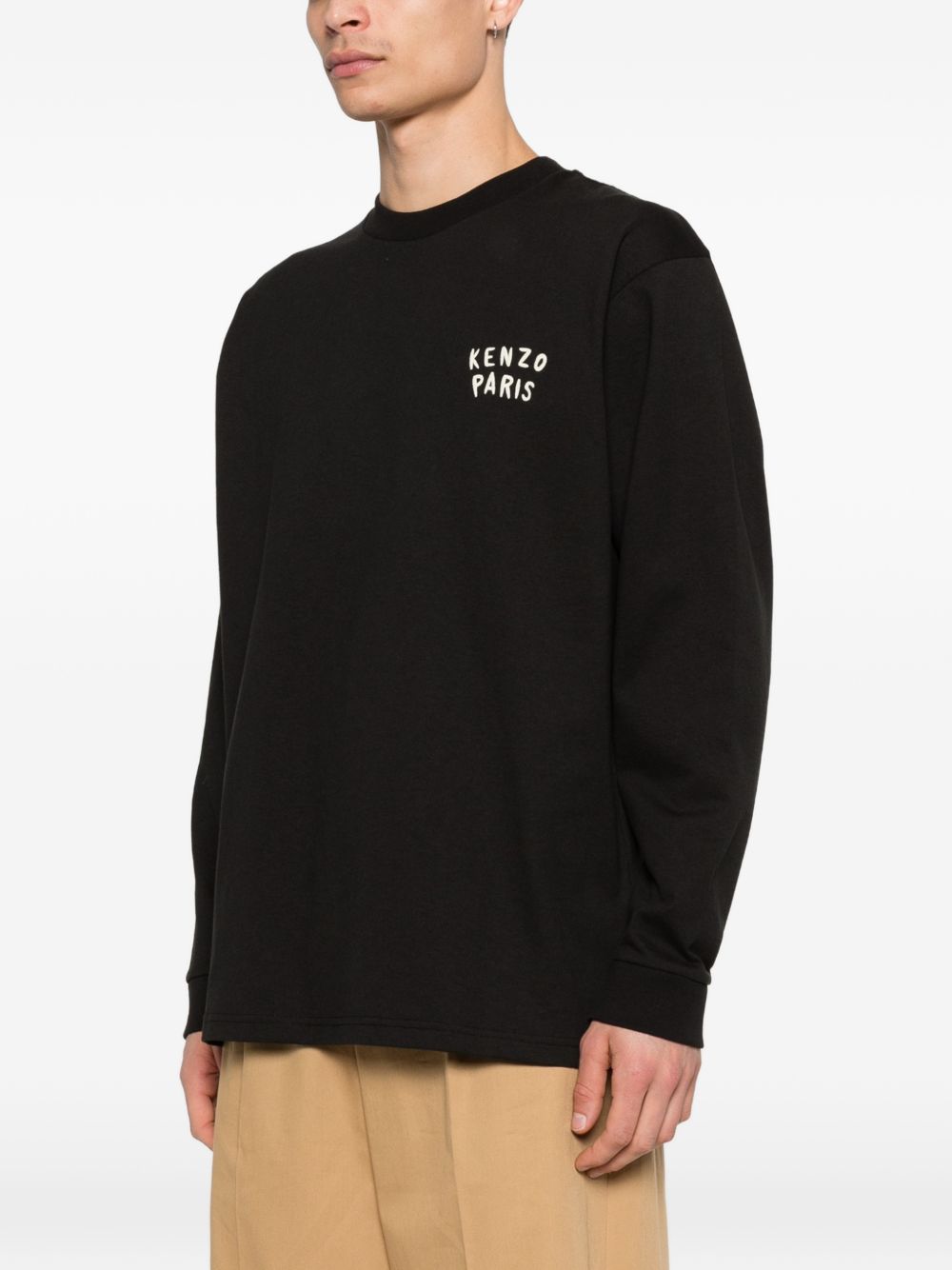 Kenzo Boke Heart Relax Longsleeve T-shirt in Zwart Katoen Topwear Kenzo