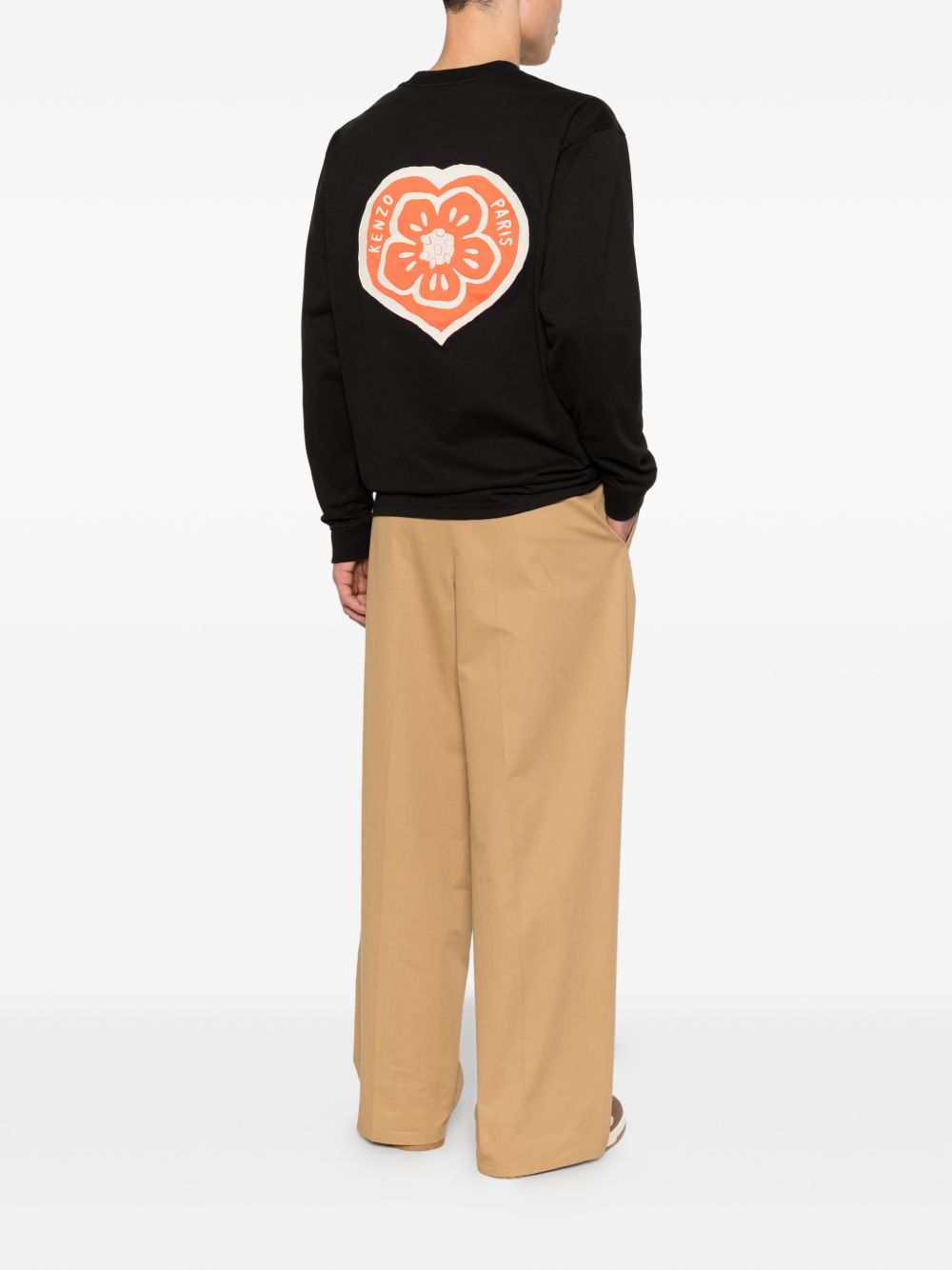 Kenzo Boke Heart Relax Longsleeve T-shirt in Zwart Katoen Topwear Kenzo