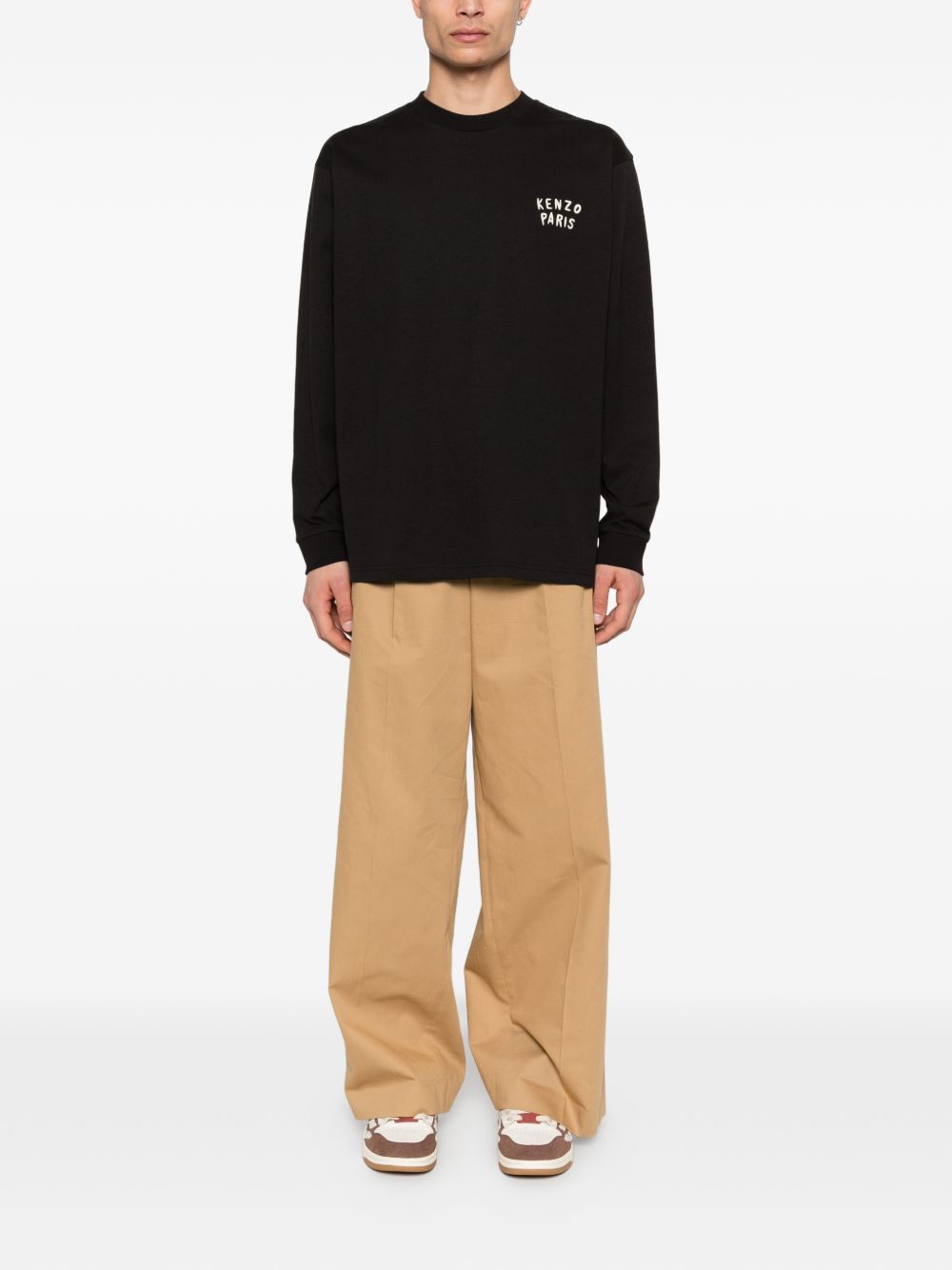 Kenzo Boke Heart Relax Longsleeve T-shirt in Zwart Katoen Topwear Kenzo