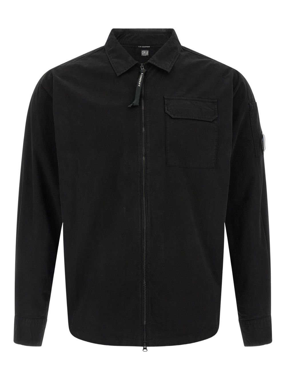 C.P. Company Garment Dyed Jacket Black with Lens Detail