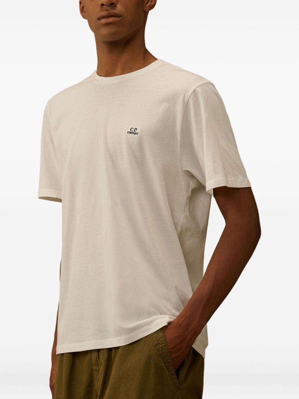 C.P. Company 30/1 Jersey Logo Patch T-Shirt Gauze White Topwear C.P. Company