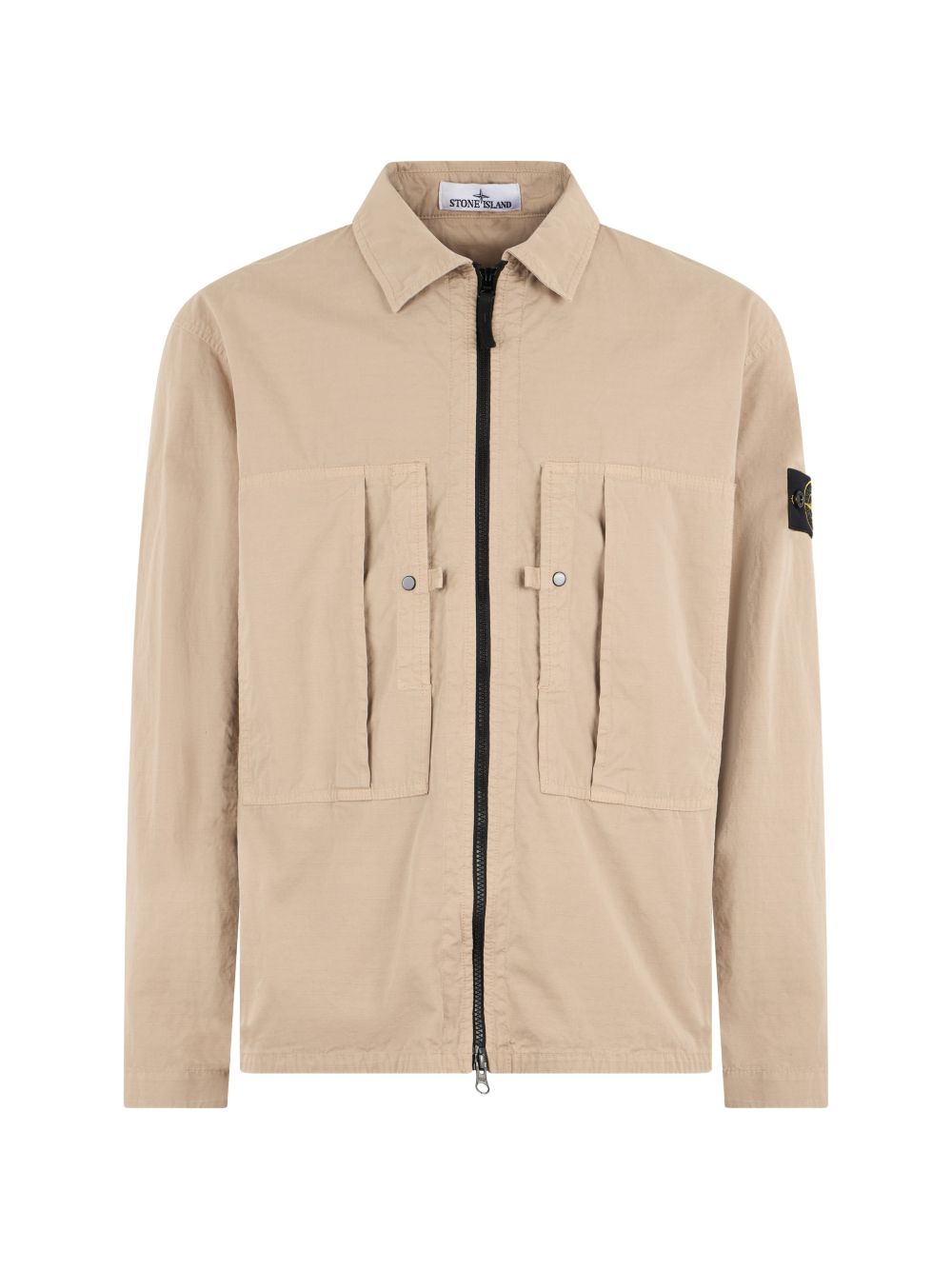 Stone Island Zip Overshirt Jacket Beige