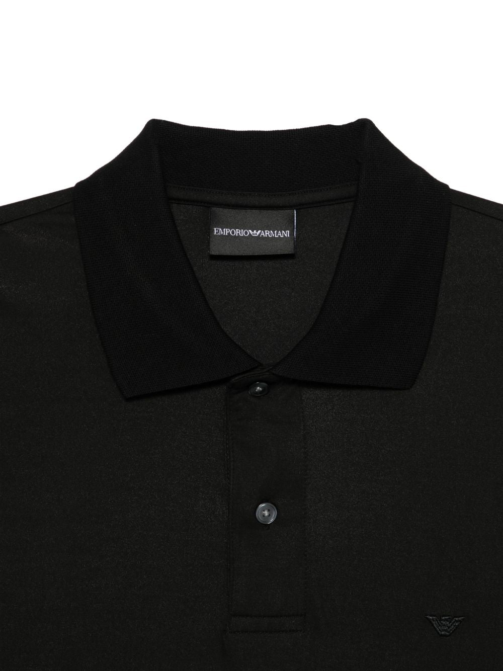 Polokraag en subtiel Eagle-logo op zwart Emporio Armani shirt