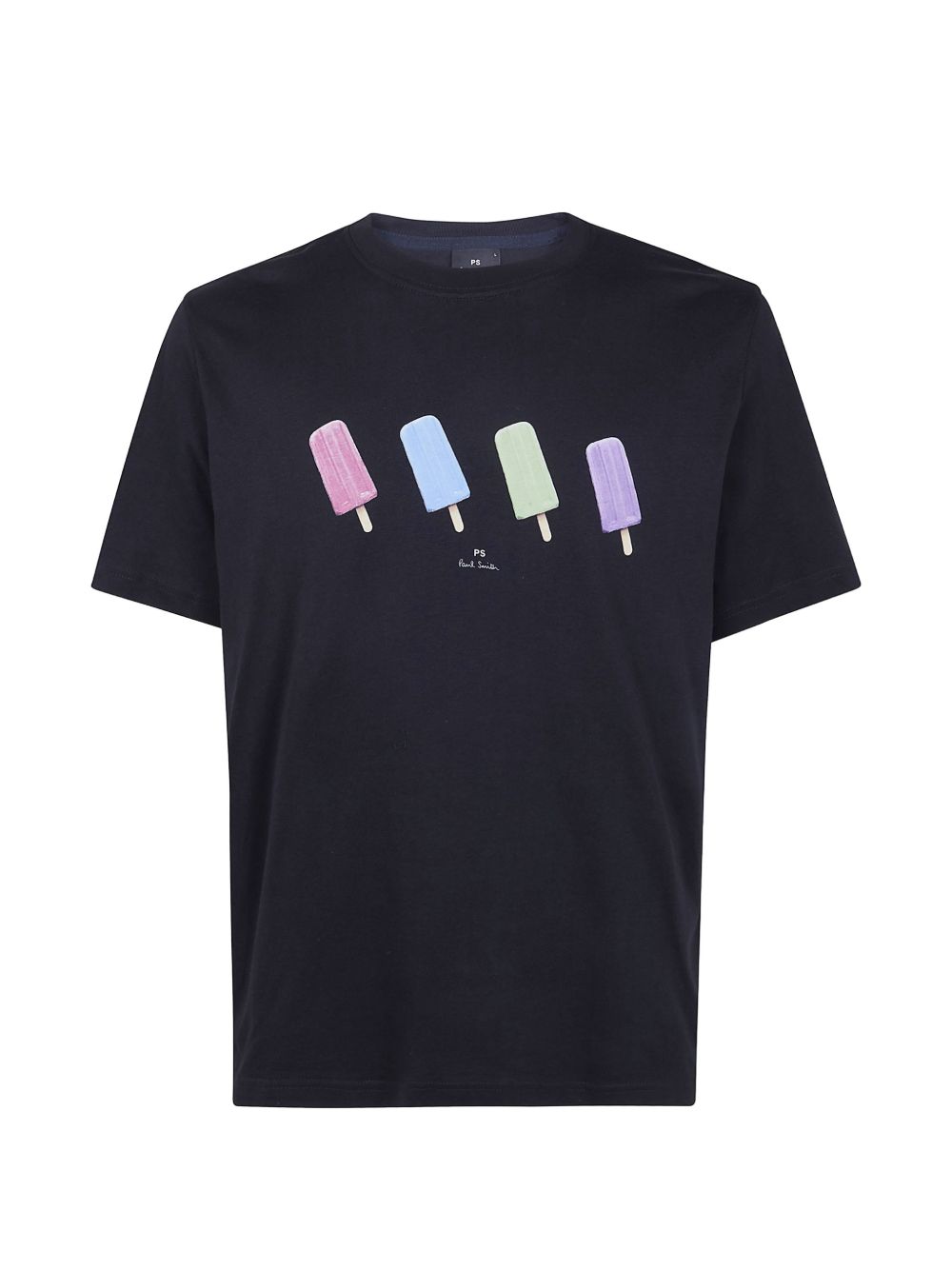 Paul Smith Lollies T-shirt in zwart, vooraanzicht met kleurrijke print