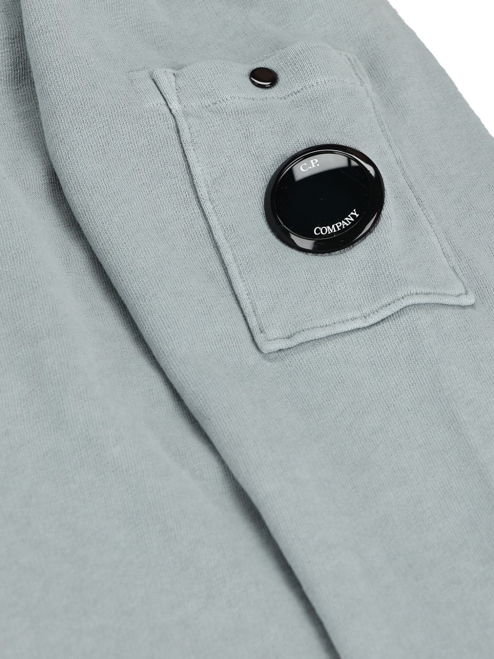 C.P. Company Diagonal Raised Fleece Lens Sweater Helderblauw Topwear C.P. Company