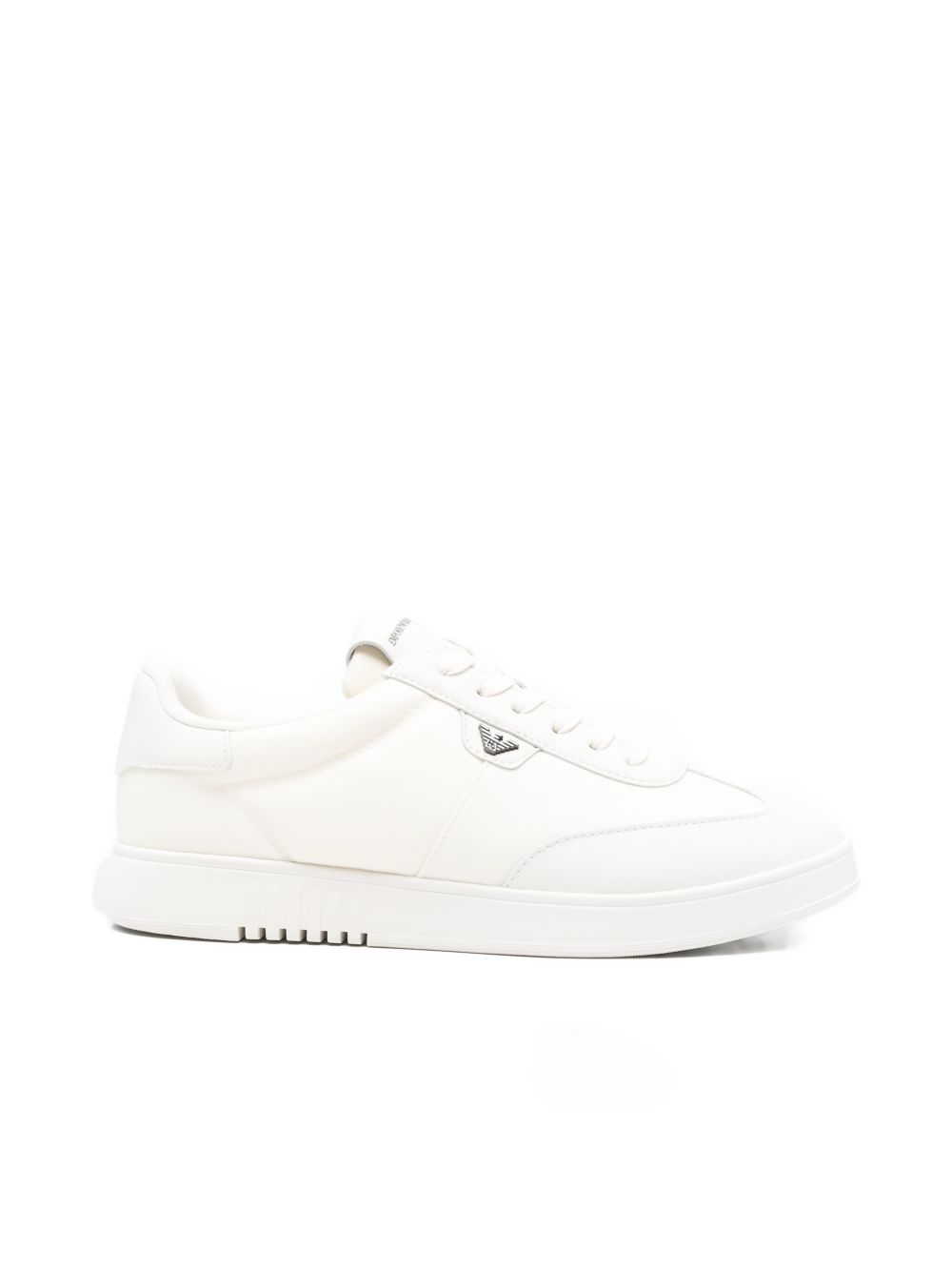 Emporio Armani Nylon Sneakers met Leren Details en Adelaarslogo Wit