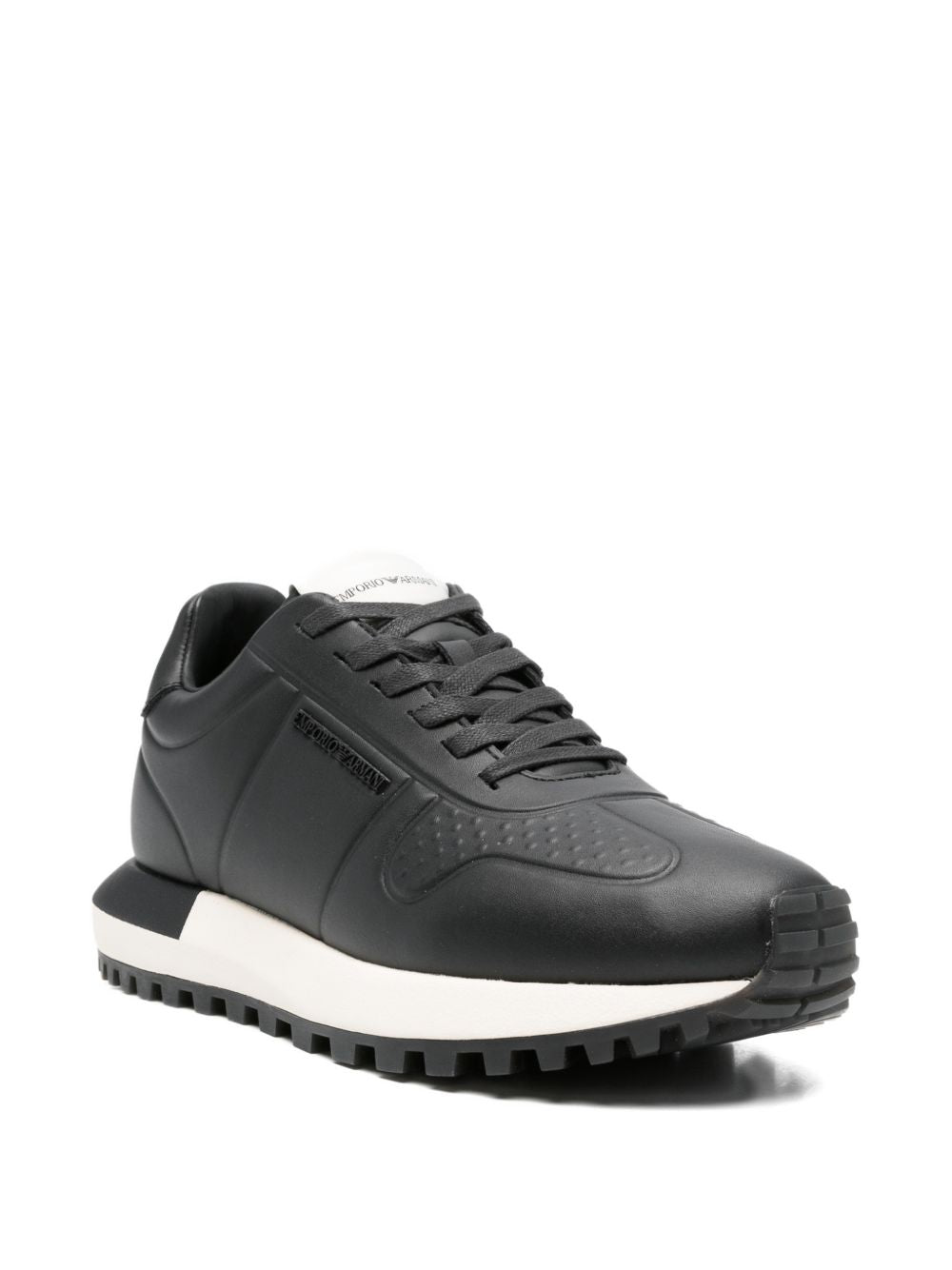 Emporio Armani Leather sneakers with thermoformed details Sneakers Emporio Armani