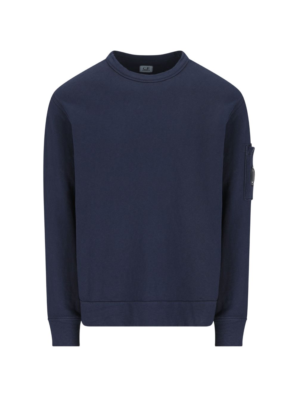 C.P. Company Diagonal Raised Fleece Lens Sweater Blauw