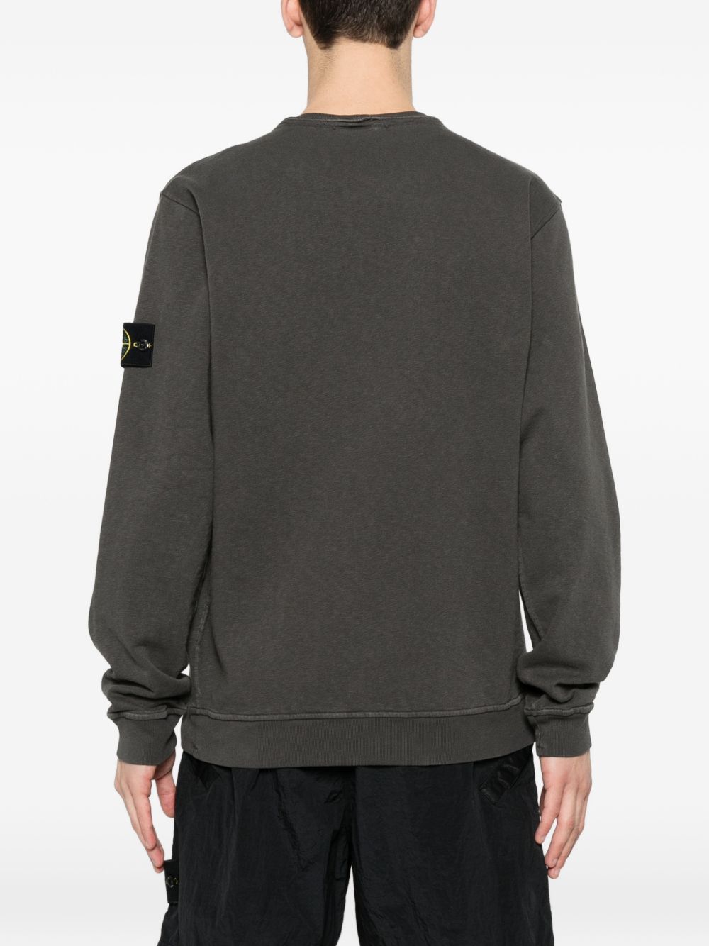 Stone Island Compass Malfilé Fleece Old Effect Sweater Grijs-thumbmail-2