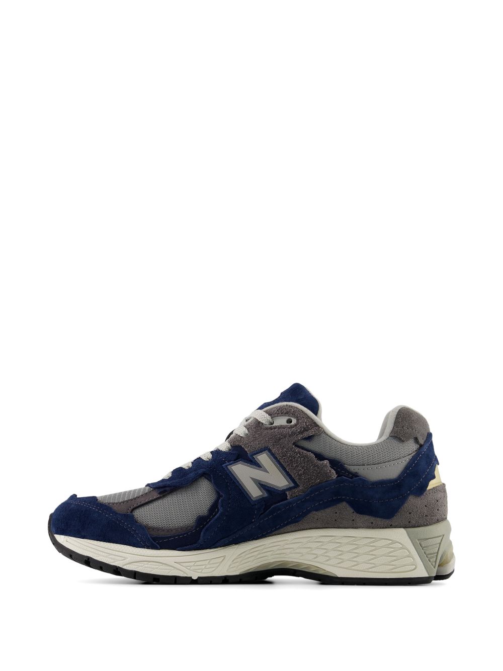 New Balance M2002D sneakers Navy Raincloud, vooraanzicht met veters