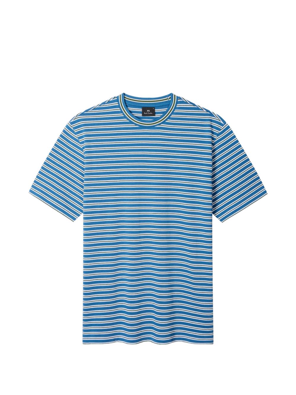 Paul Smith gestreept katoenen T-shirt blauw, vooraanzicht