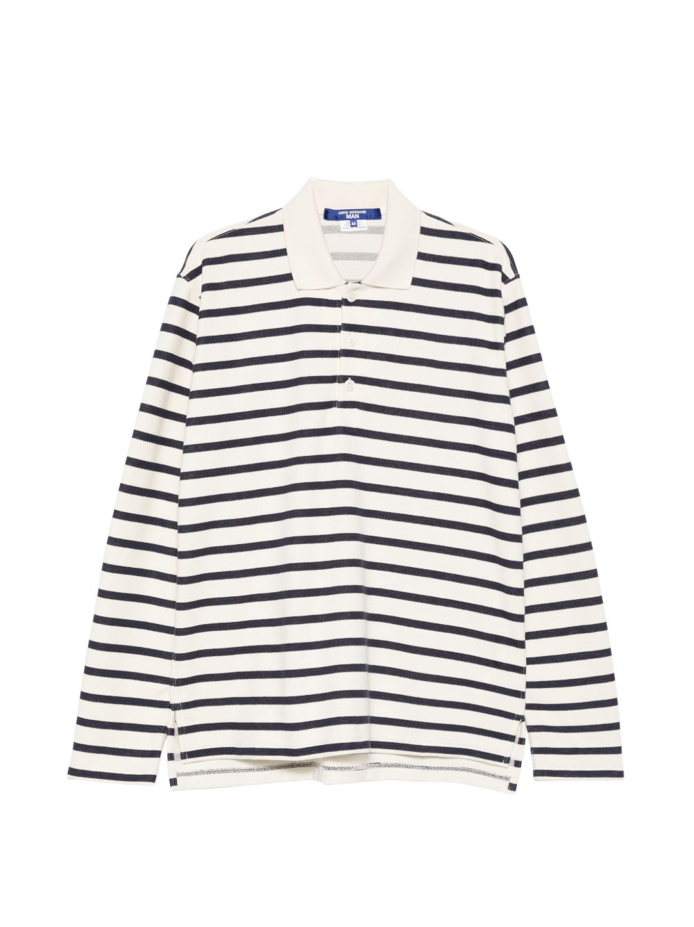 Junya Watanabe Gestreepte Polo Lange Mouw Beige/Blauw Polo’s Junya Watanabe