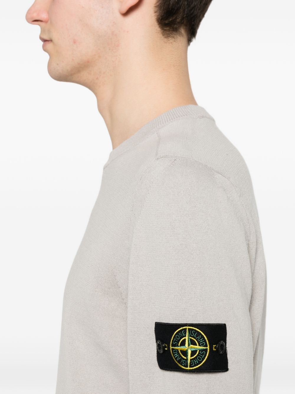 Stone Island Soft Organic Cotton Crewneck Sweater Grey Topwear Stone Island