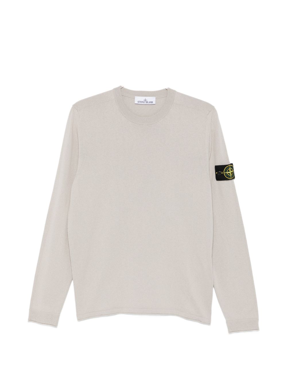 Stone Island Organic Cotton Rolzoom Crewneck Trui Lichtgrijs Topwear Stone Island