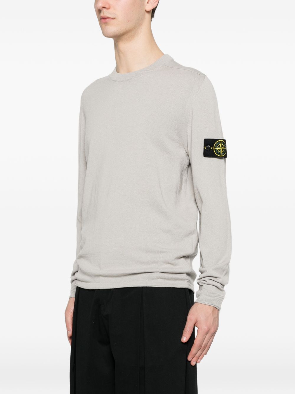 Stone Island Soft Organic Cotton Crewneck Sweater Grey Topwear Stone Island