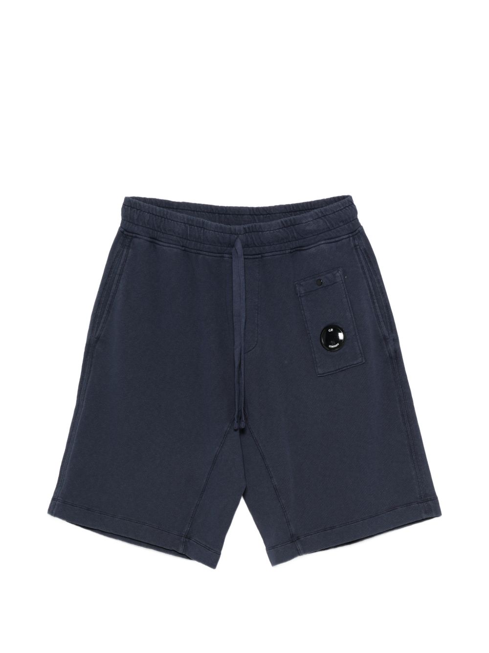 C.P. Company Malfilé Fleece Lens Short Donkerblauw Shorts C.P. Company