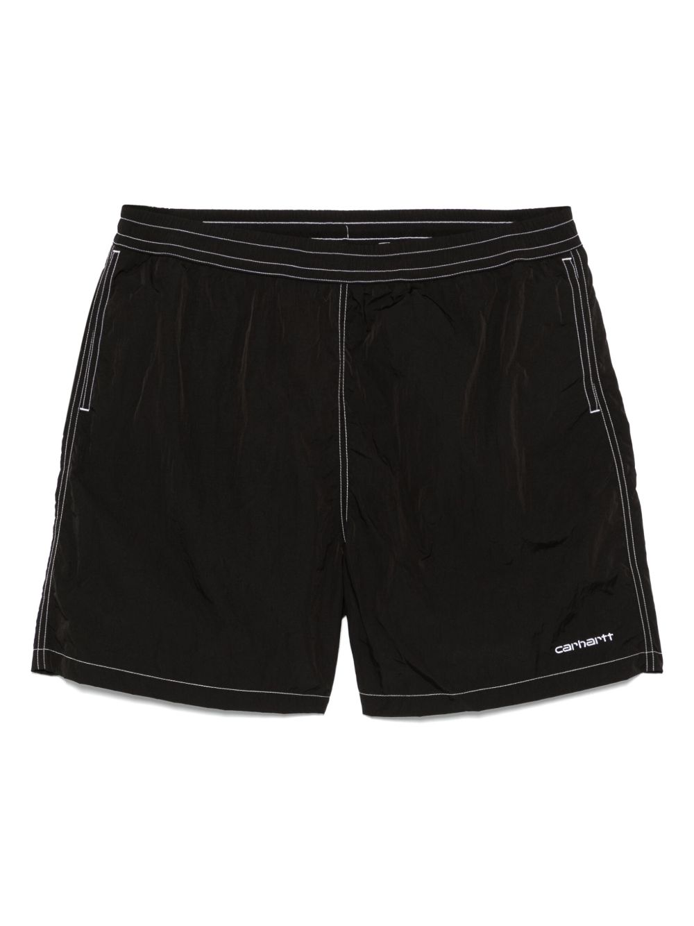 Carhartt WIP Canby Swim Trunks in Nylon Zwart met Witte Bies