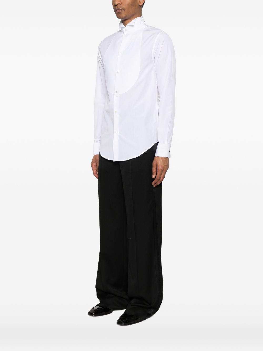Emporio Armani Bib-Front Slim Fit Smokingoverhemd Wit Shirts Emporio Armani