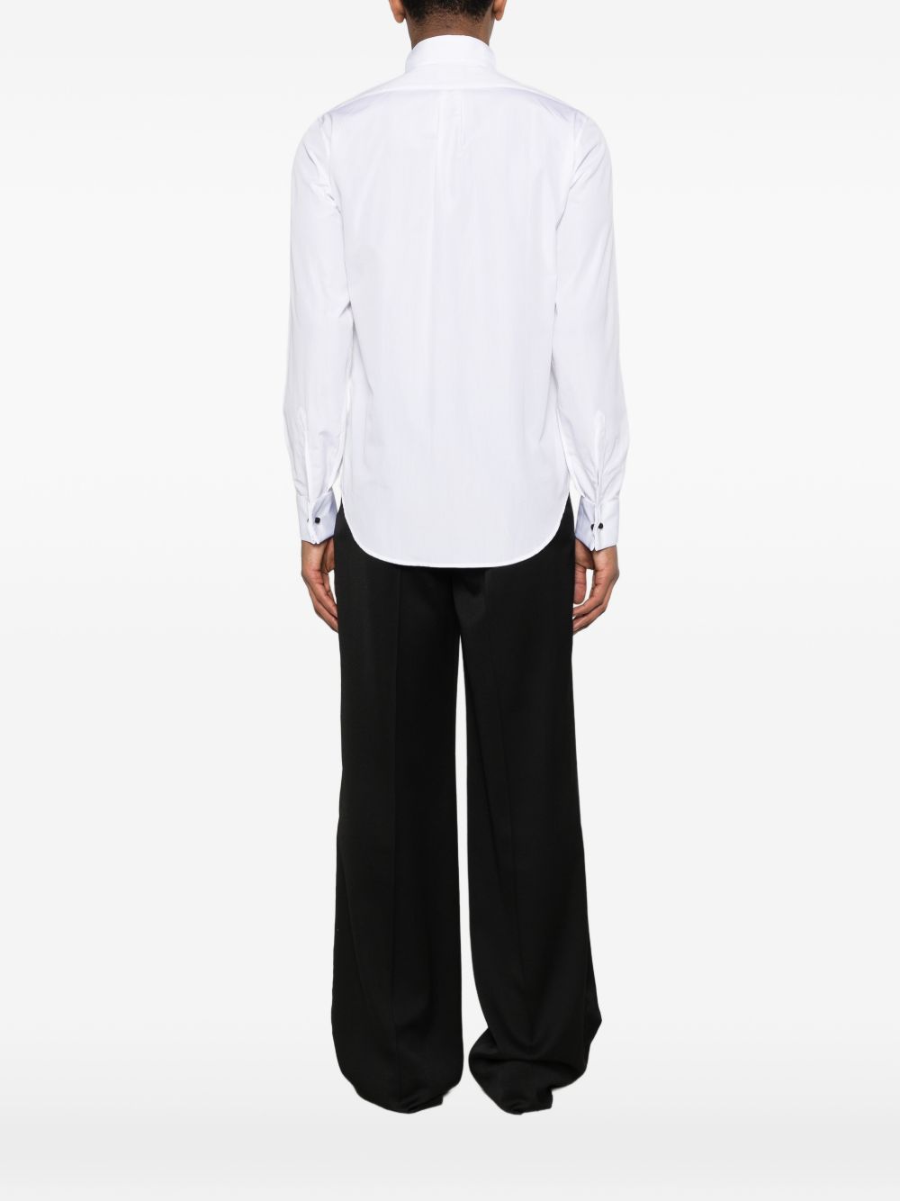 Emporio Armani Bib-Front Slim Fit Smokingoverhemd Wit Shirts Emporio Armani