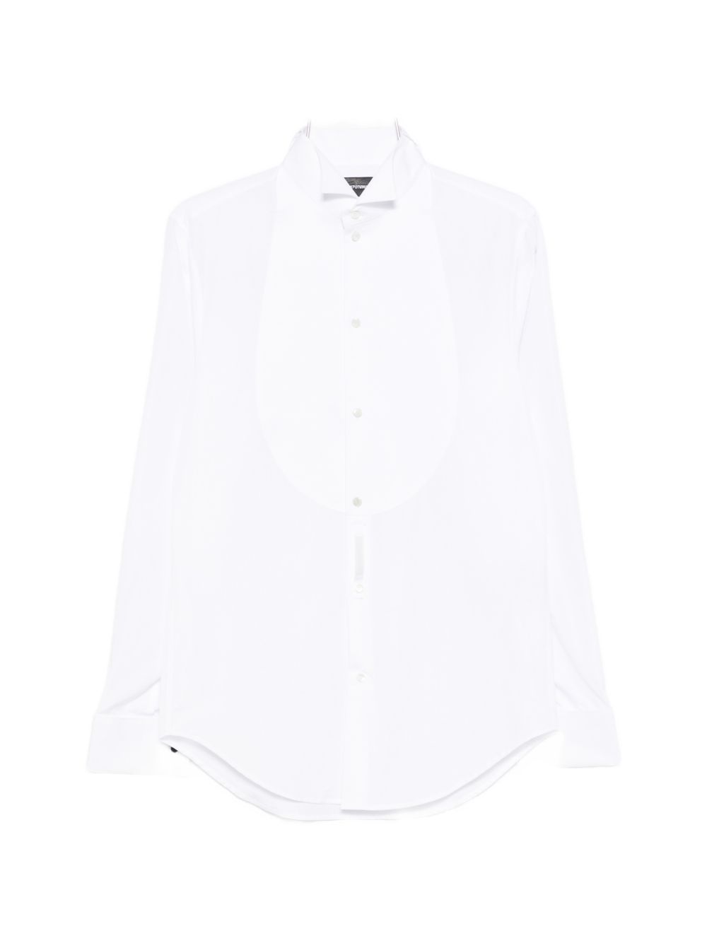 Emporio Armani Bib-Front Slim Fit Katoenen Smokingoverhemd Wit – vooraanzicht