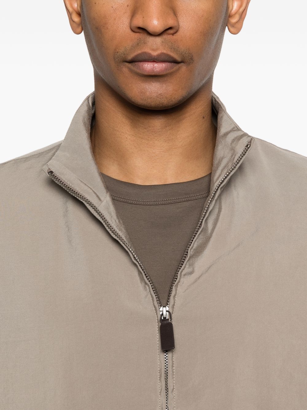 Emporio Armani Capsule Blouson Jack met Rits in het Lichtbruin Jackets Emporio Armani