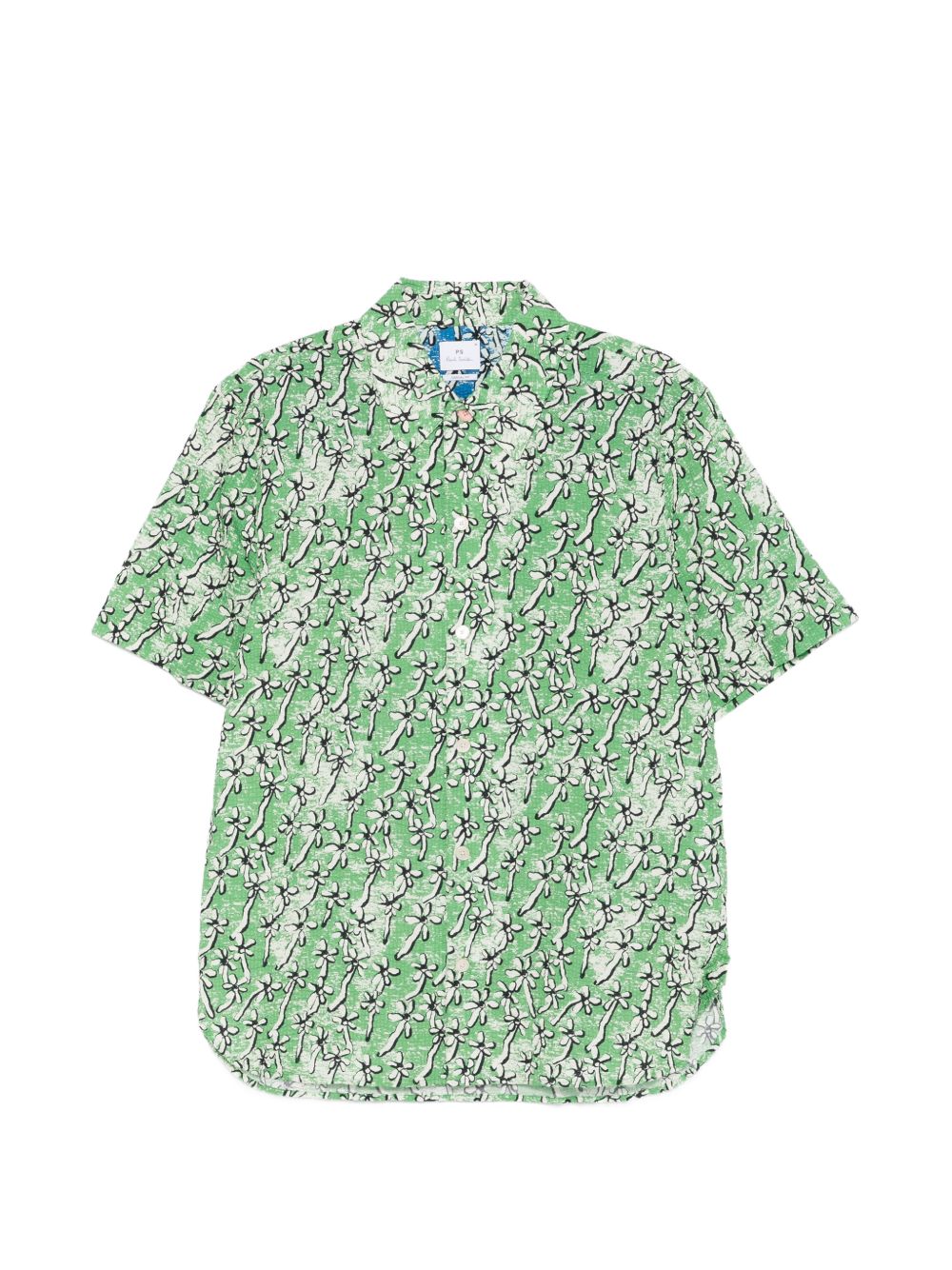 Paul Smith Field Floral Katoenen Seersucker Overhemd Groen