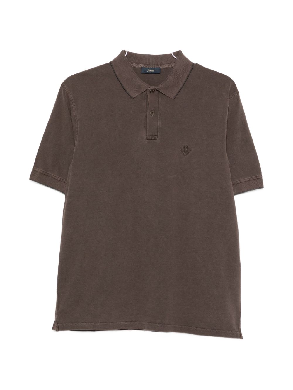 Herno Cotton Piqué Polo Bruin Topwear HERNO