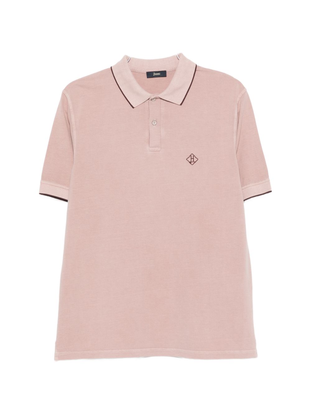 Herno Logo Cotton Piqué Polo Shirt Pink