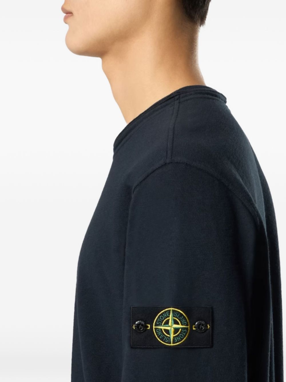 Stone Island 6100060 Organic Cotton Fleece Sweatshirt Navy-thumbmail-3