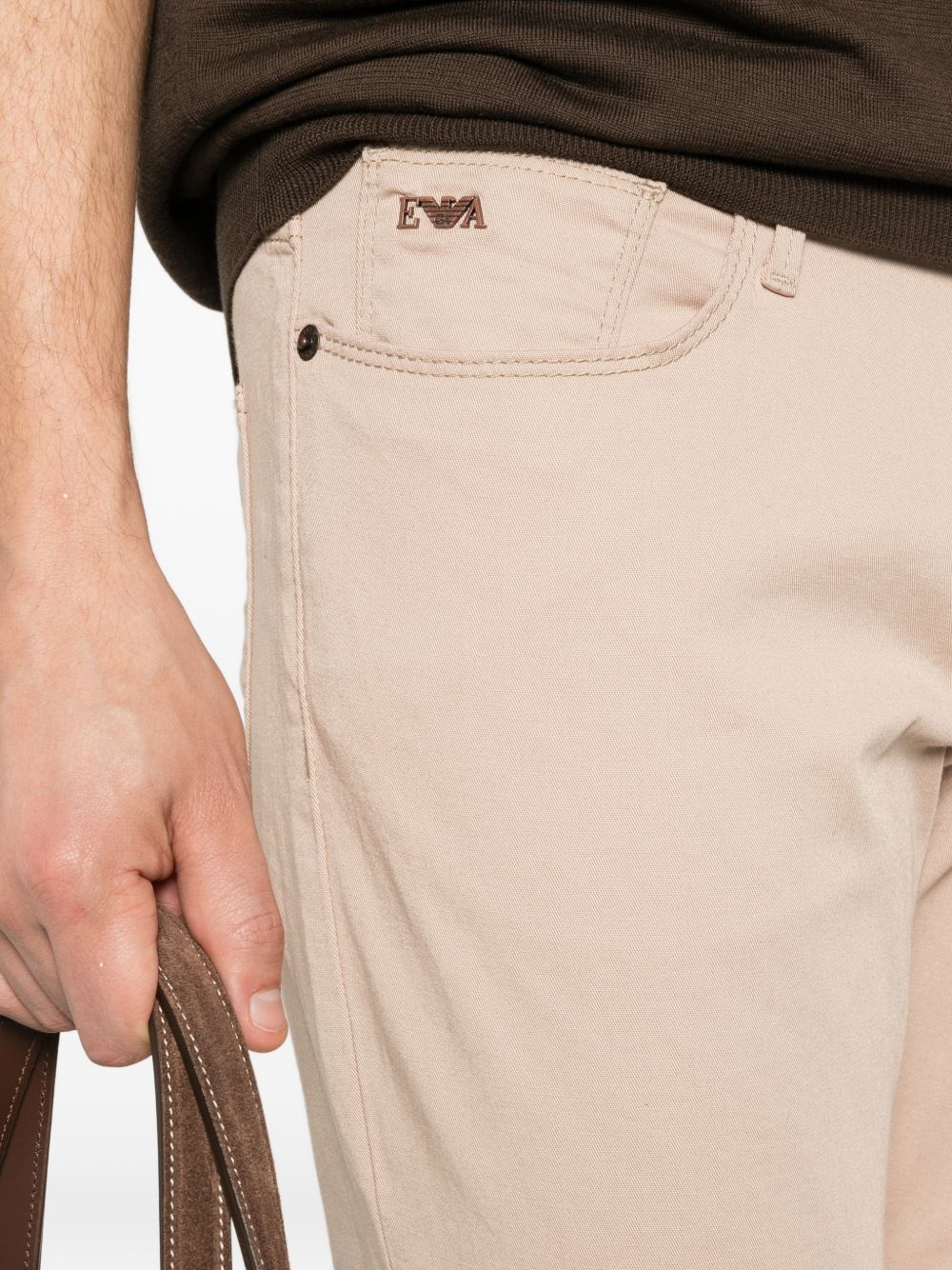 Emporio Armani vijfzaks jeans beige - achteraanzicht