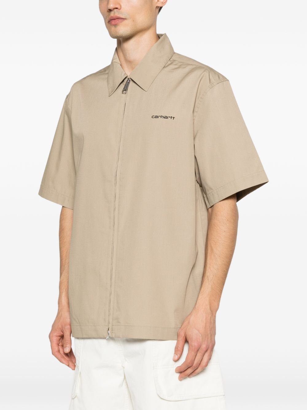 Carhartt WIP Postal Zip Overhemd Beige-thumbmail-4
