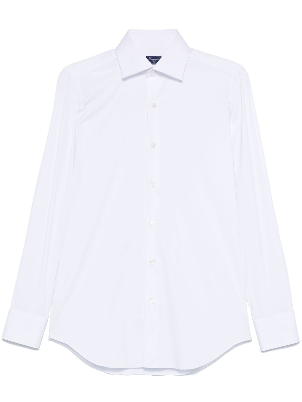 Finamore 1925 Napoli Milano Slim Fit Stretch Overhemd Wit Shirts Finamore 1925 Napoli