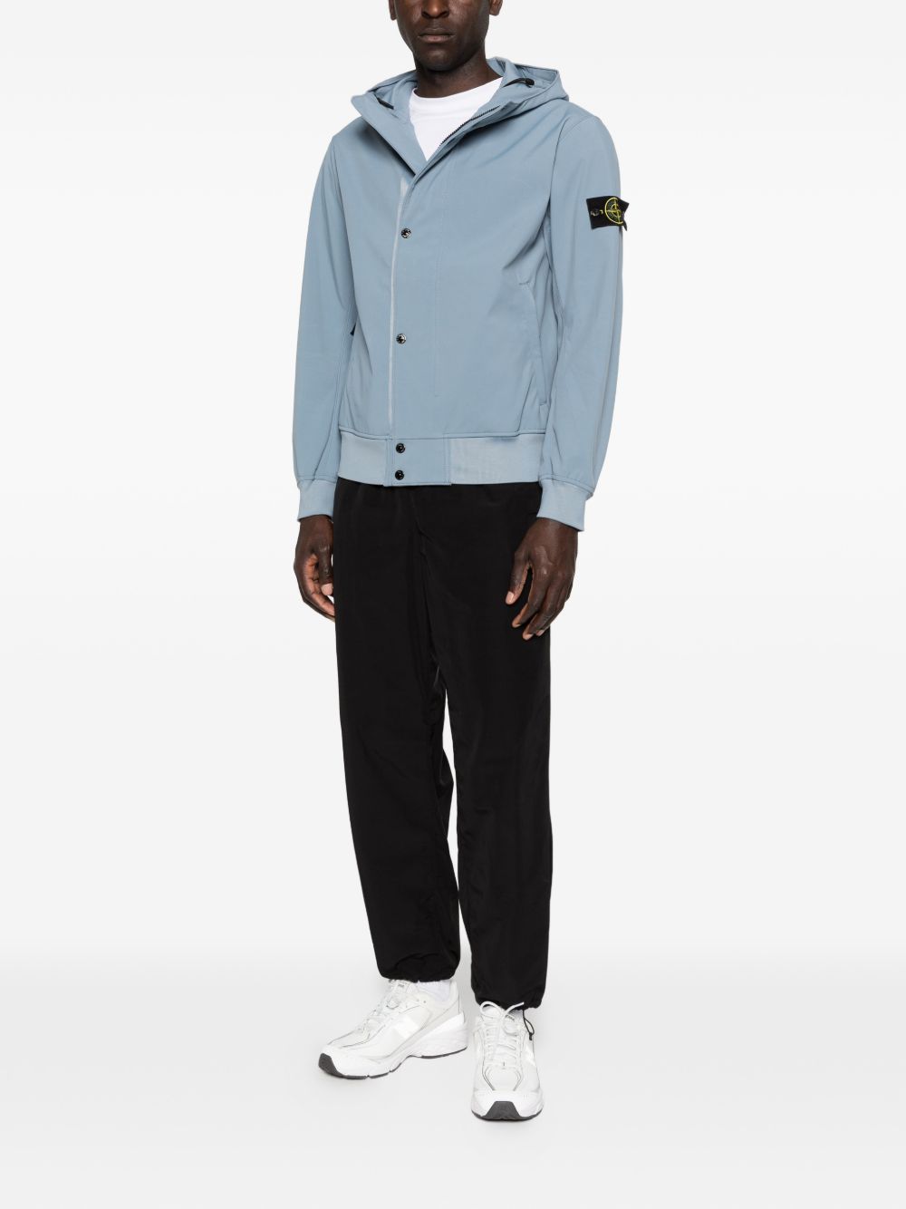 Stone Island Nylon Hooded Jacket Clear Blue Jackets Stone Island