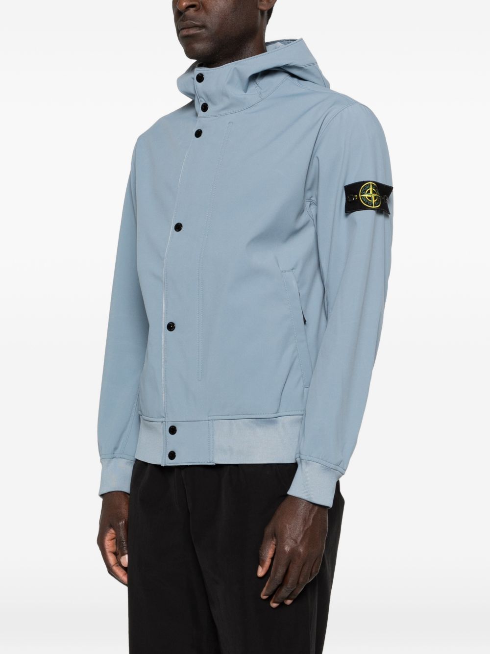 Stone Island Nylon Hooded Jacket Clear Blue Jackets Stone Island