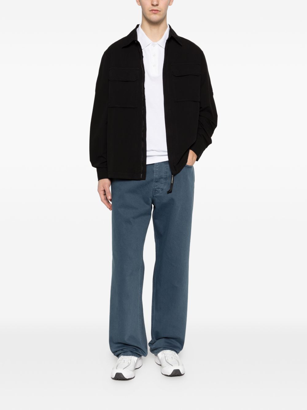 C.P. Company Organic Gabardine Zip Overshirt Zwart Jackets C.P. Company
