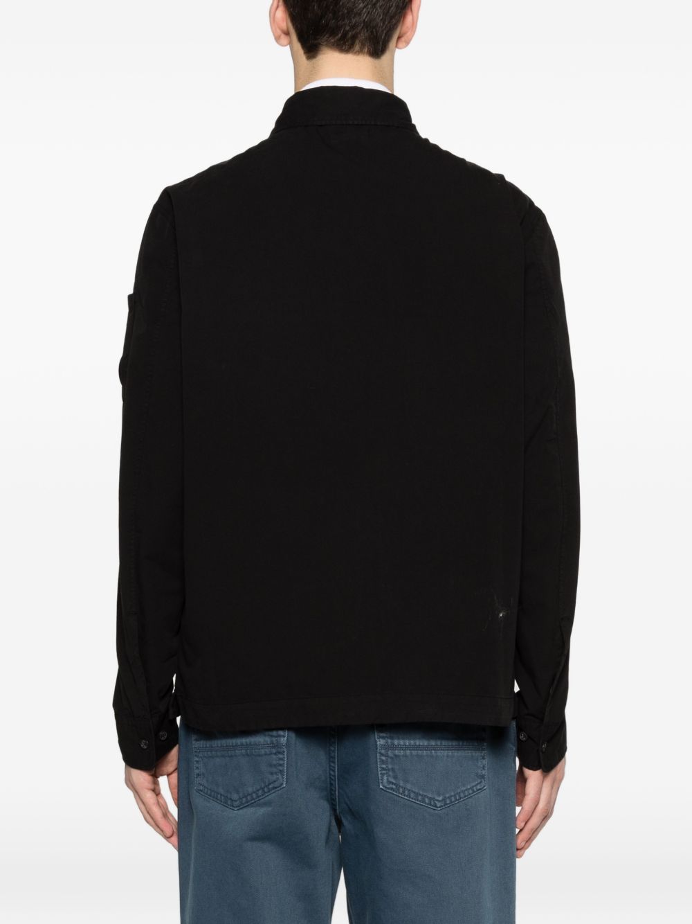 C.P. Company Organic Gabardine Zip Overshirt Zwart Jackets C.P. Company