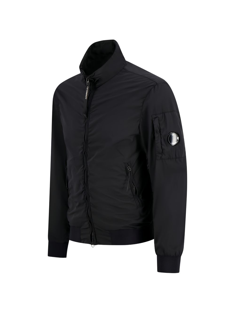 C.P. Company blouson jas, detail van de mouwzak met logo