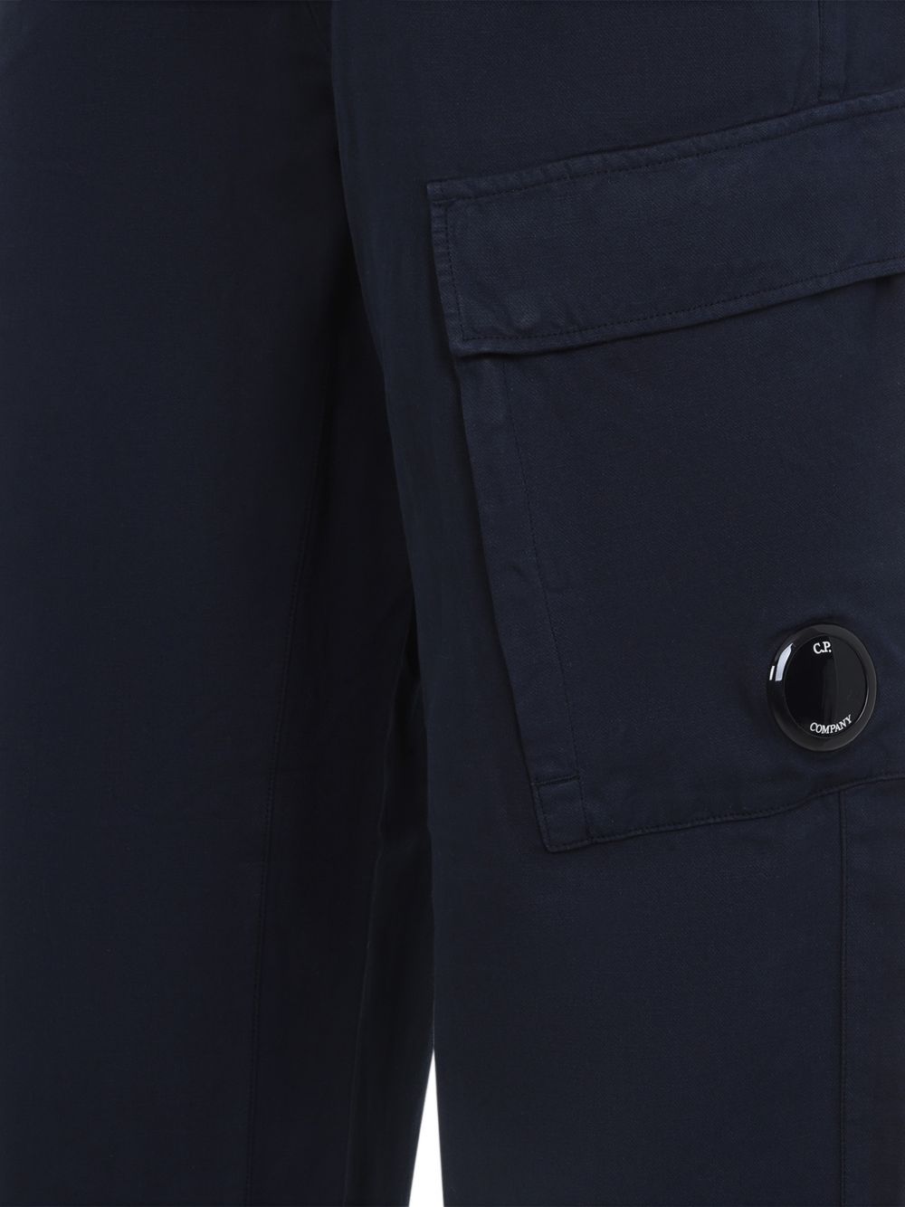 C.P. Company Katoen-Linnen Cargobroek met Lens-Detail Donkerblauw Trousers C.P. Company