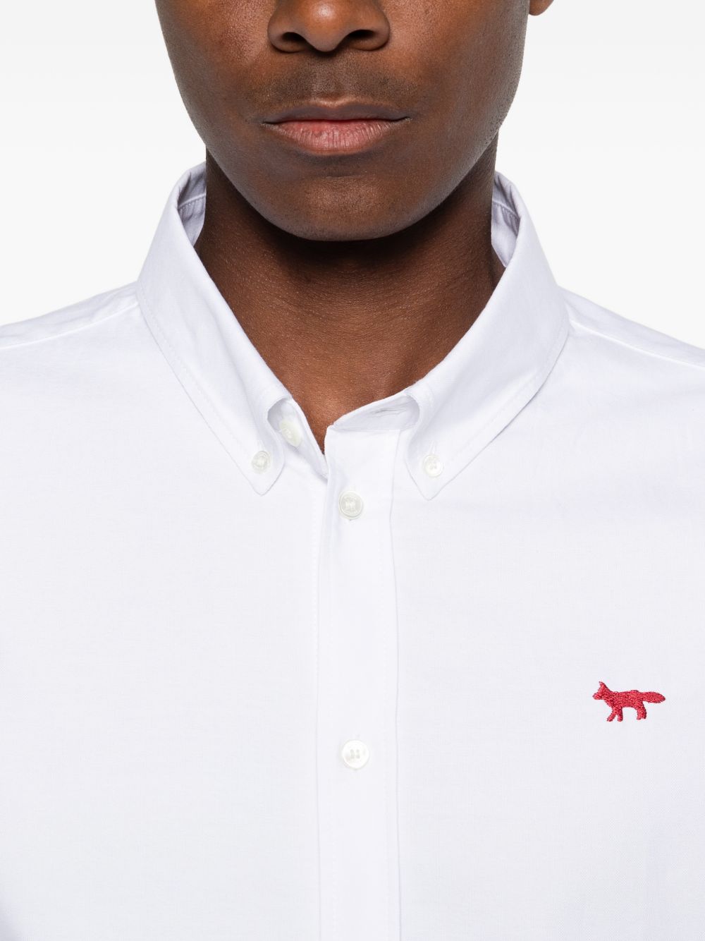 Maison Kitsuné Profile Fox Oxford Overhemd Wit-thumbmail-4