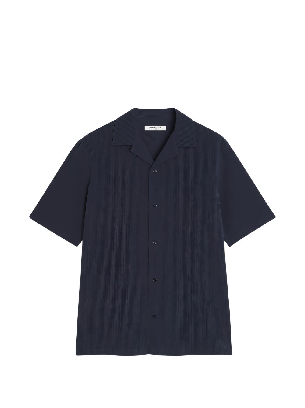 Maison Kitsuné Seersucker Resort Overhemd Blauw Shirts Maison Kitsuné