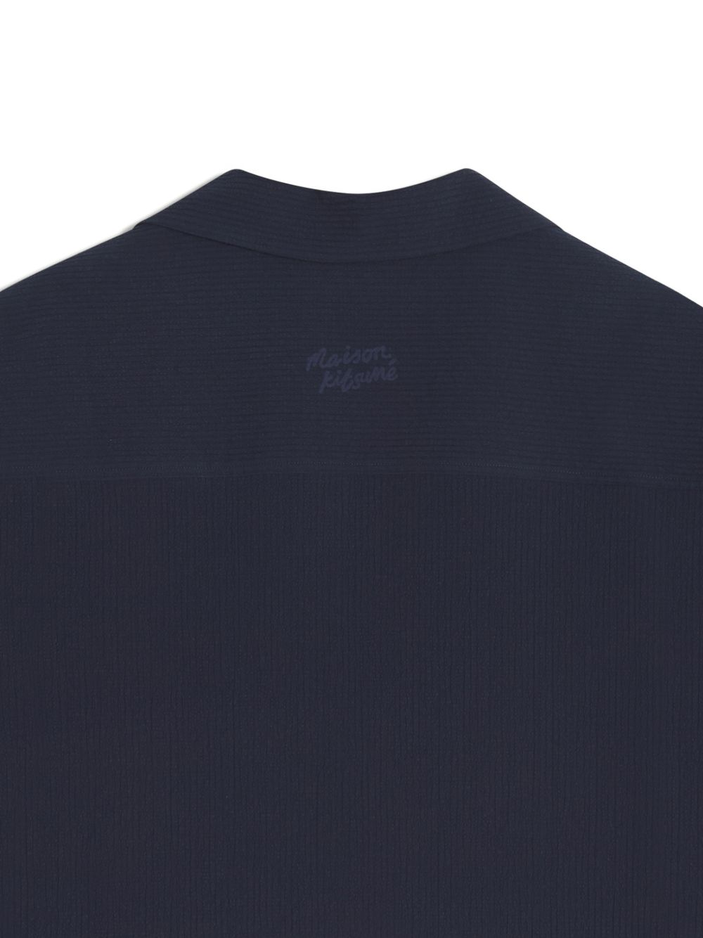 Maison Kitsuné Seersucker Resort Overhemd Marineblauw-thumbmail-5