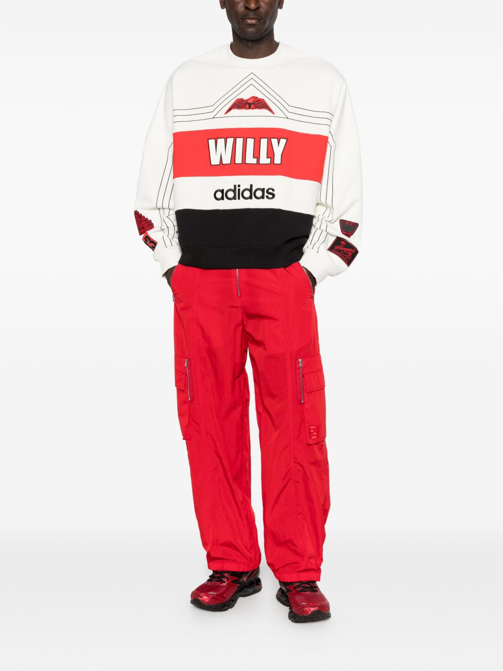 ADIDAS X WILLY CHAVARRIA Printed Crew Neck Sweaters-4