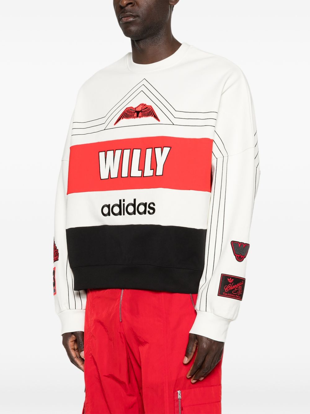 ADIDAS X WILLY CHAVARRIA Printed Crew Neck Sweaters-5