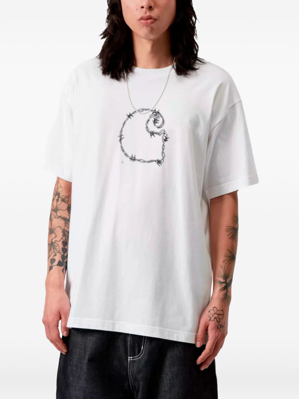 Carhartt WIP S/S Barbwire C T-Shirt Wit-thumbmail-2