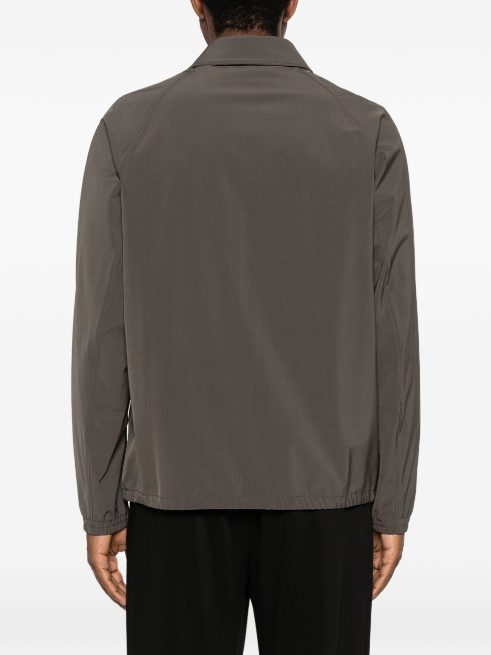Emporio Armani Logo Overshirt met Drukknopen in het Bruin Jackets Emporio Armani