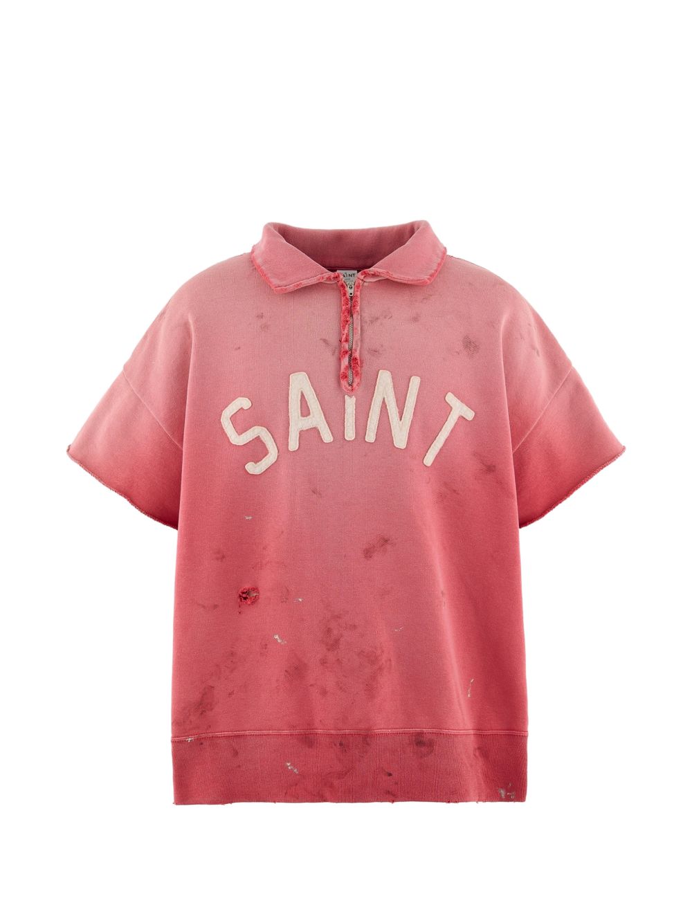 Saint Mxxxxxx Half-Zip Polo Sweatshirt rood vooraanzicht