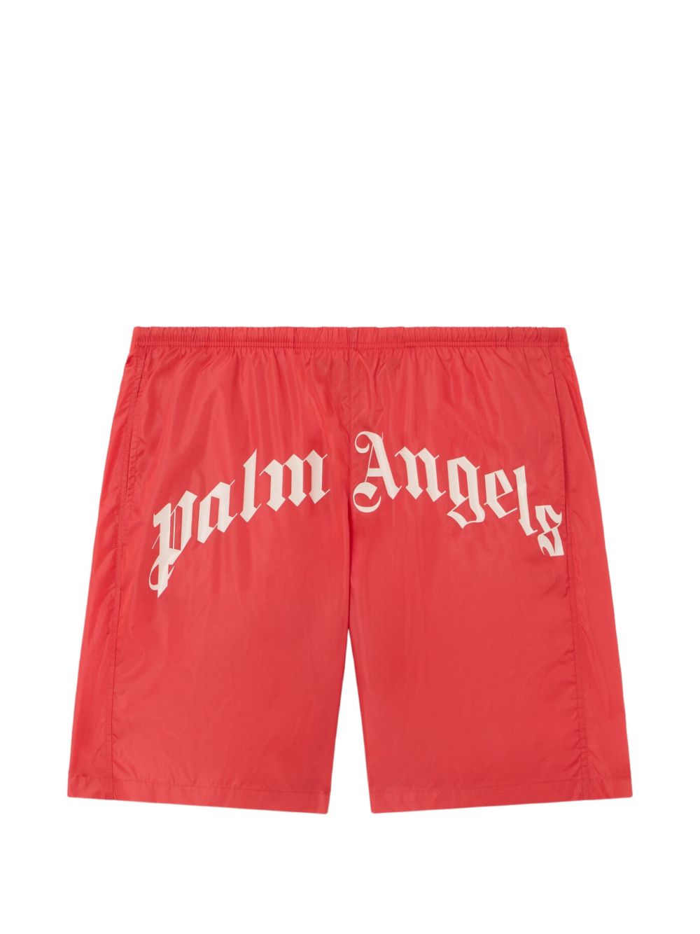 Palm Angels Curved Logo Swim Shorts Red