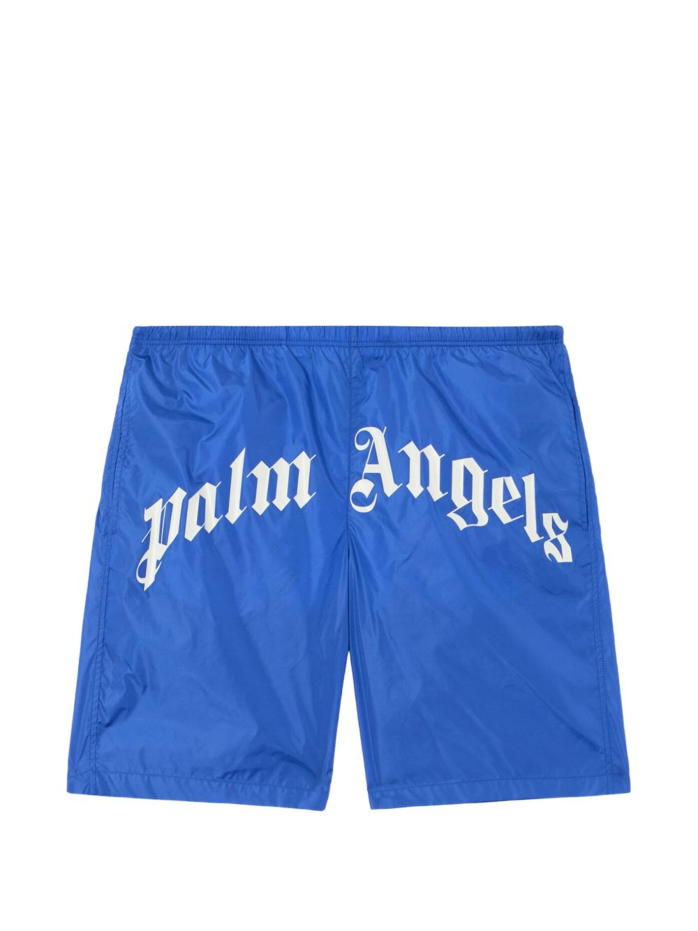Palm Angels Curved Logo Swim Shorts Cobalt Blue
